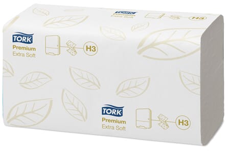 Tork Ekstra myk singlefold/c-fold håndtørk Premium 2-lag