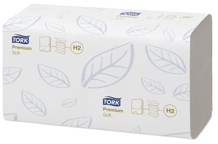 Tork Premium håndkleark 21,2x34cm 4-fold H2 soft 21x100 stk