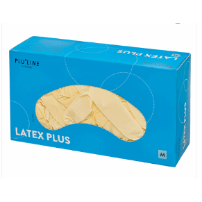 Latex hanske Plus pudderfri PluLine 100 stk L