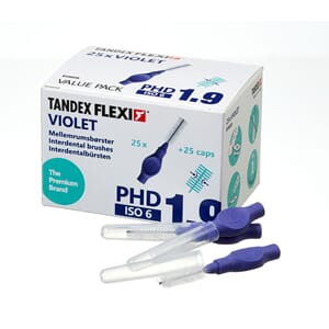 Flexi interdentalbørste 25 stk Medium Violett PHD 1,9 ISO 6