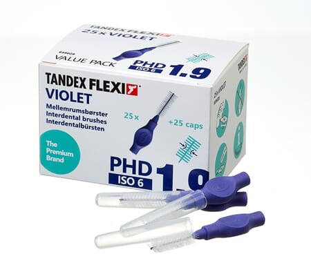 Flexi interdentalbørste 25 stk Medium Violett PHD 1,9 ISO 6
