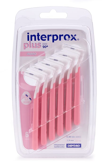 Interprox Plus Super Nano interdentalbørster rosa 6 stk
