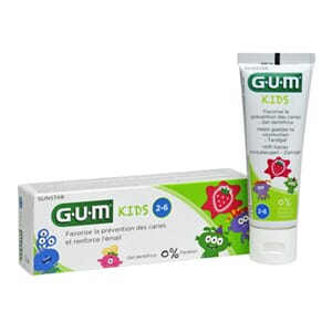 GUM Kids tannkrem for barn 2-6 år Jordbær 25 x 12 ml