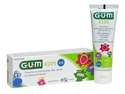 GUM Kids tannkrem for barn 2-6 år Jordbær 25 x 12 ml