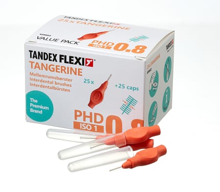Flexi interdentalbørste 25 stk Ultra-fin Orange PHD0,8 ISO 1