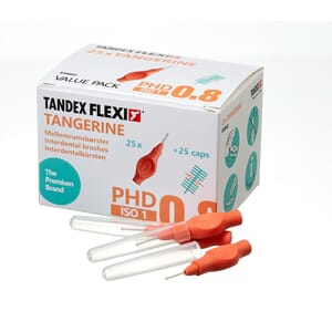 Flexi interdentalbørste 25 stk Ultra-fin Orange PHD0,8 ISO 1