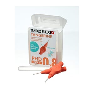 Flexi interdentalbørste 6 stk Ultra-fin Orange PHD0,8 ISO 1