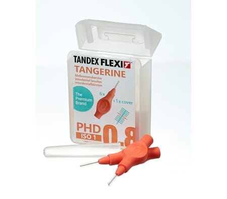 Flexi interdentalbørste 6 stk Ultra-fin Orange PHD0,8 ISO 1