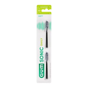 GUM Sonic Daily Børstehode Svart 2 stk.