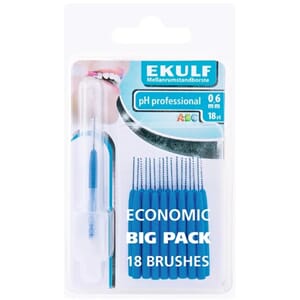 Ekulf mellomromsbørste ph professional 18 stk 0,6mm Blå