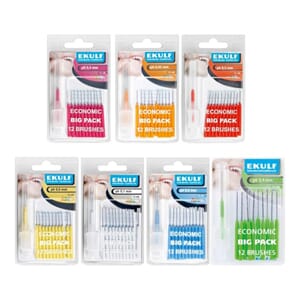 Ekulf mellomromsbørste 12 stk  - Velg farge og størrelse