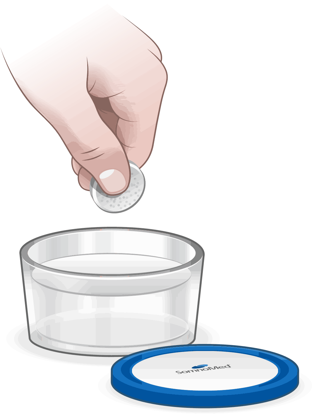 Dropping SomTabs into SomnoMed Container With Water.png Dropping SomTabs into SomnoMed Container With Water.png